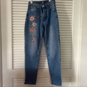 boohoo blue high waisted jeans